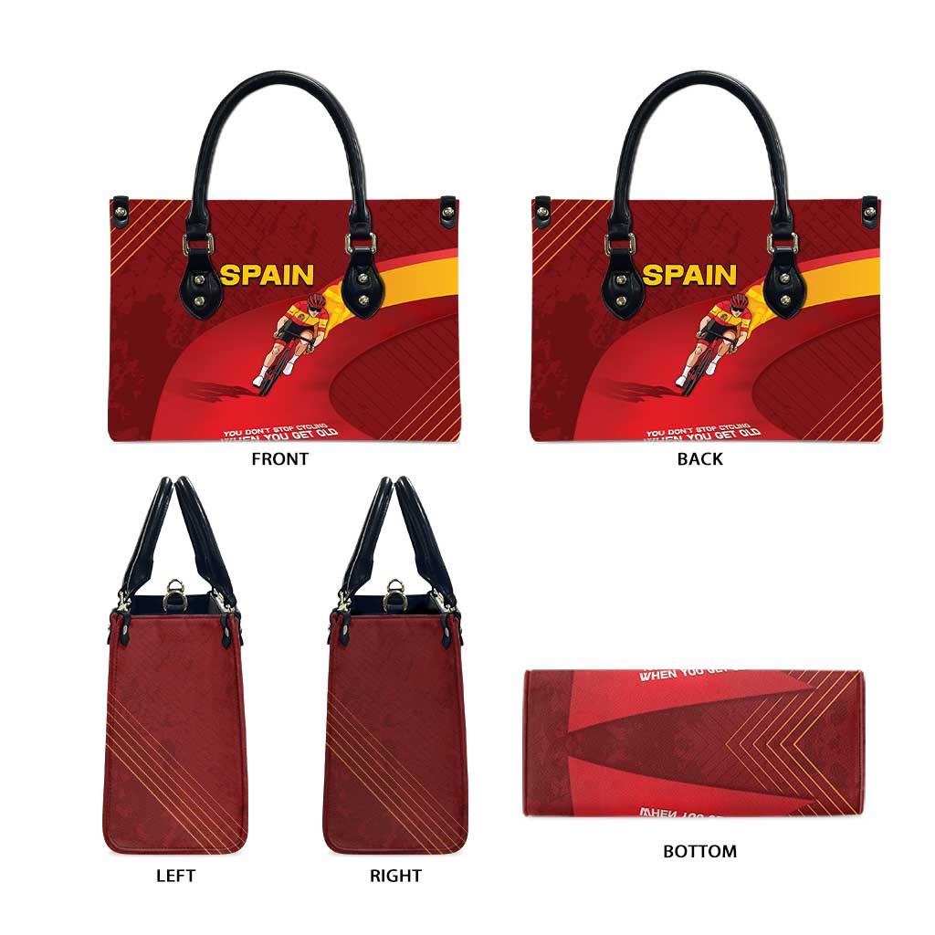 Spain Cycling Leather Bag You Don't Stop Cycling When You Get Old - Wonder Print Shop