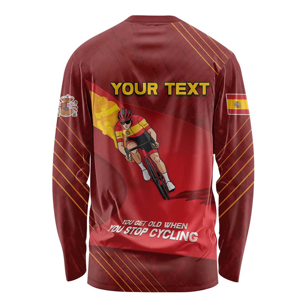 Personalized Spain Cycling Long Sleeve Shirt You Don't Stop Cycling When You Get Old - Wonder Print Shop