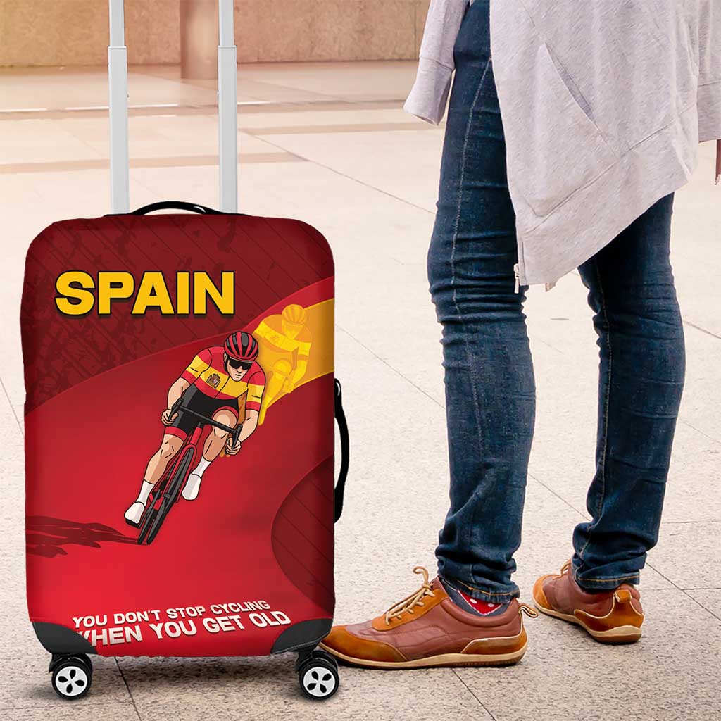 Spain Cycling Luggage Cover You Don't Stop Cycling When You Get Old - Wonder Print Shop
