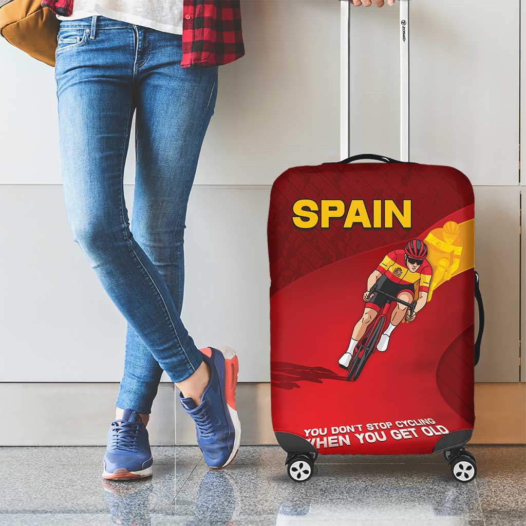 Spain Cycling Luggage Cover You Don't Stop Cycling When You Get Old - Wonder Print Shop
