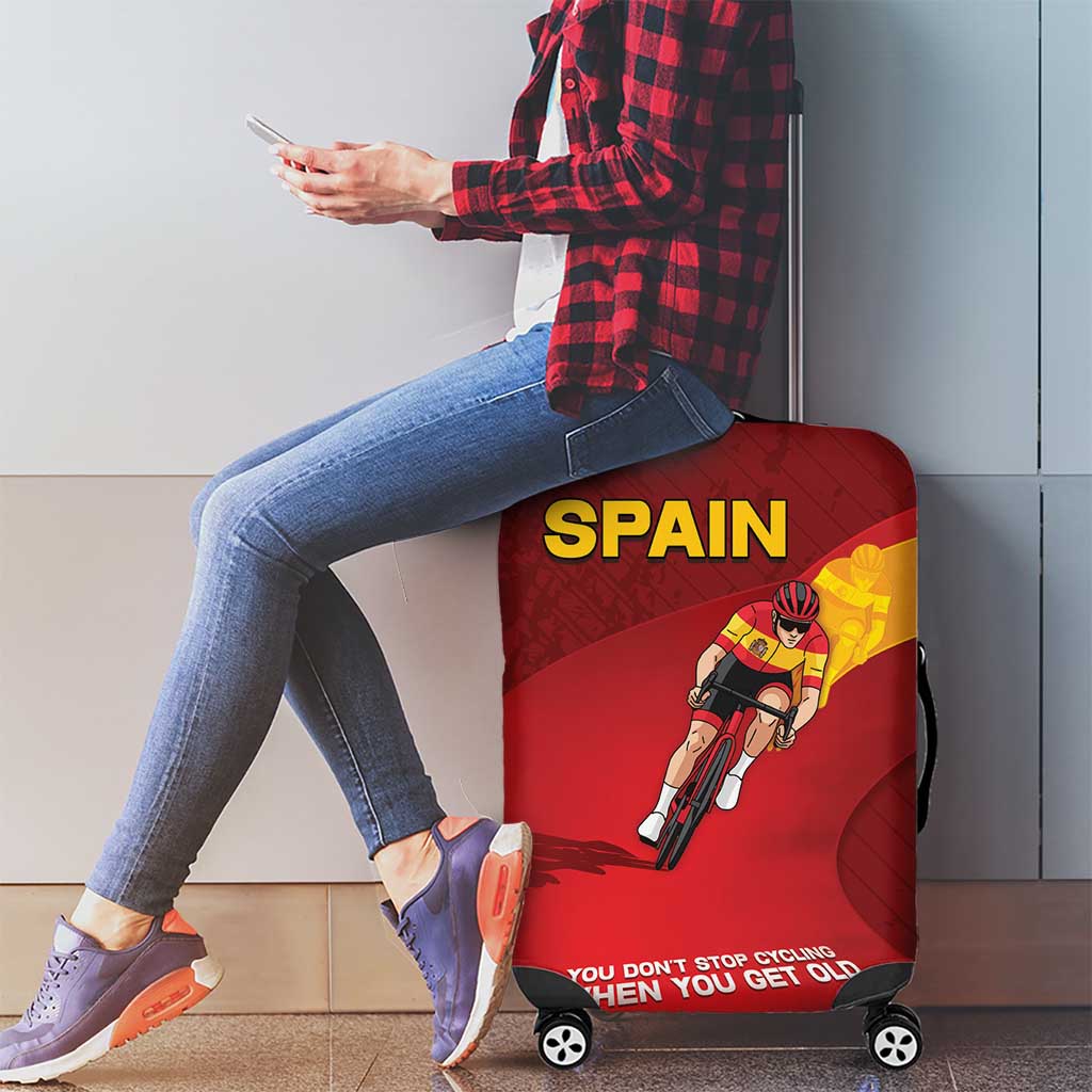 Spain Cycling Luggage Cover You Don't Stop Cycling When You Get Old - Wonder Print Shop