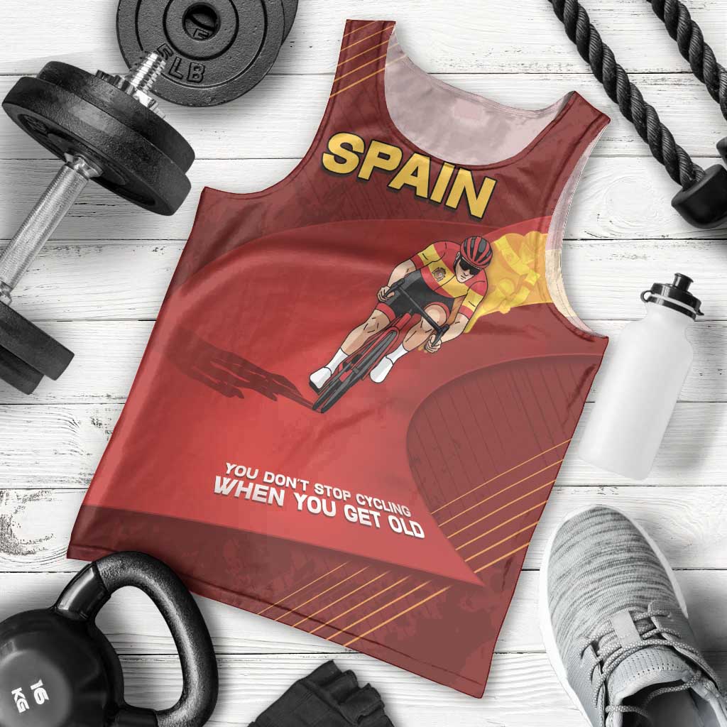 Personalized Spain Cycling Men Tank Top You Don't Stop Cycling When You Get Old - Wonder Print Shop