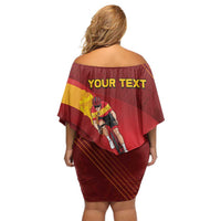 Personalized Spain Cycling Off Shoulder Short Dress You Don't Stop Cycling When You Get Old - Wonder Print Shop