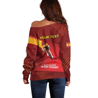 Personalized Spain Cycling Off Shoulder Sweater You Don't Stop Cycling When You Get Old - Wonder Print Shop