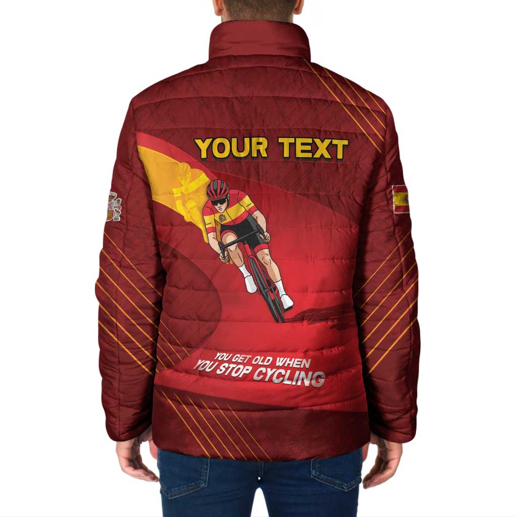 Personalized Spain Cycling Padded Jacket You Don't Stop Cycling When You Get Old - Wonder Print Shop