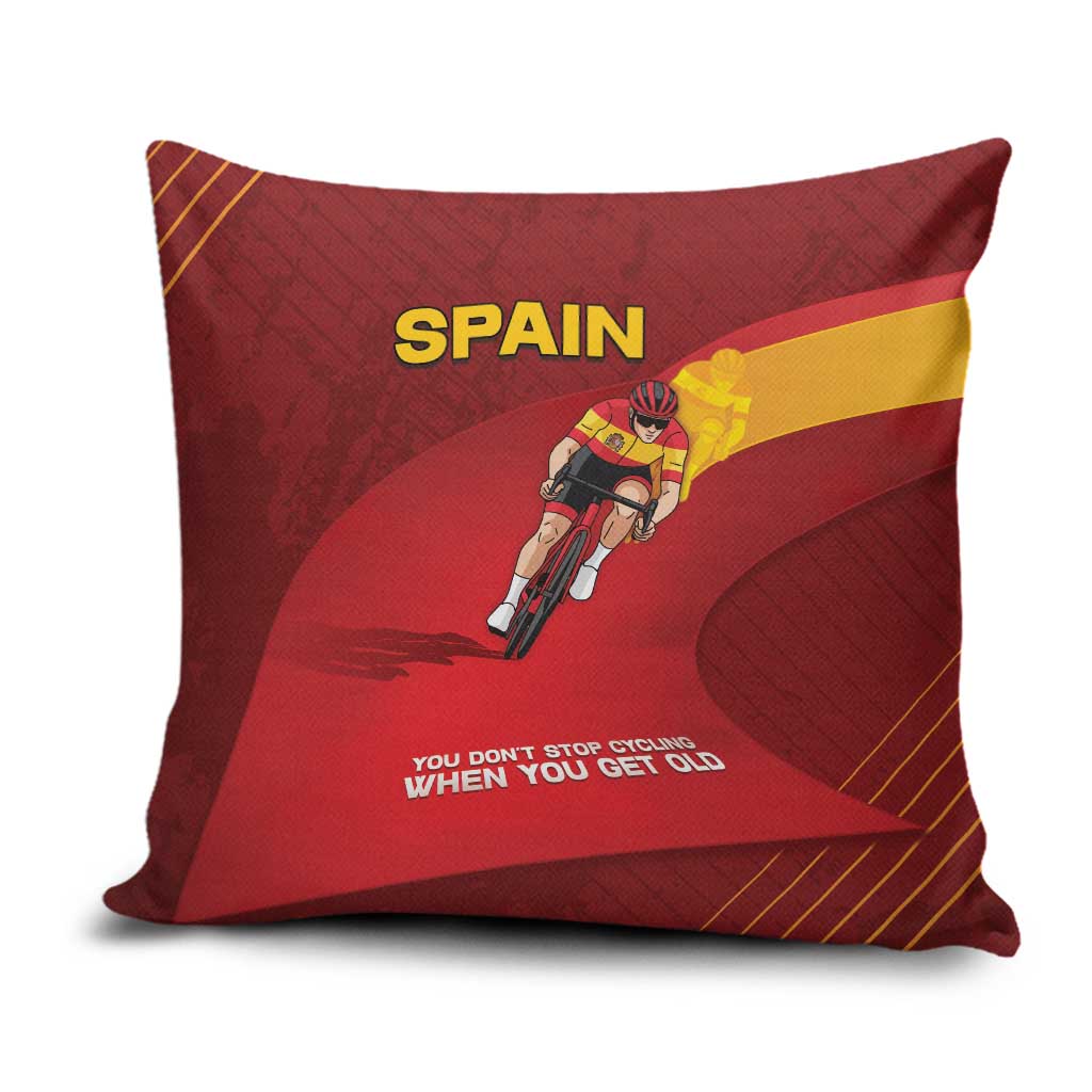 Spain Cycling Pillow Cover You Don't Stop Cycling When You Get Old - Wonder Print Shop