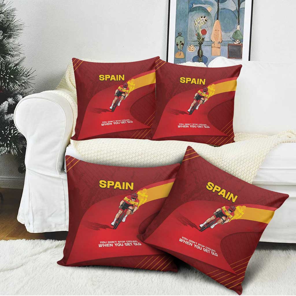 Spain Cycling Pillow Cover You Don't Stop Cycling When You Get Old - Wonder Print Shop