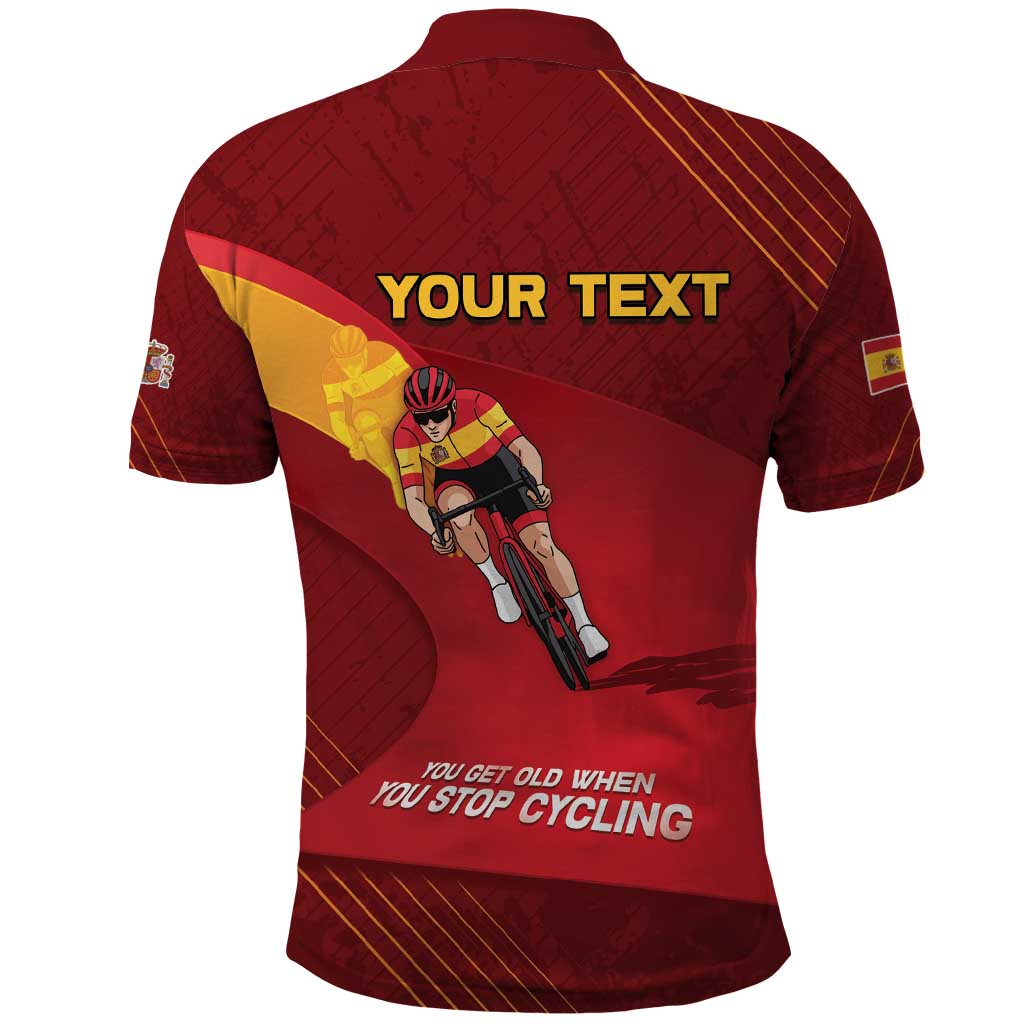 Personalized Spain Cycling Polo Shirt You Don't Stop Cycling When You Get Old - Wonder Print Shop