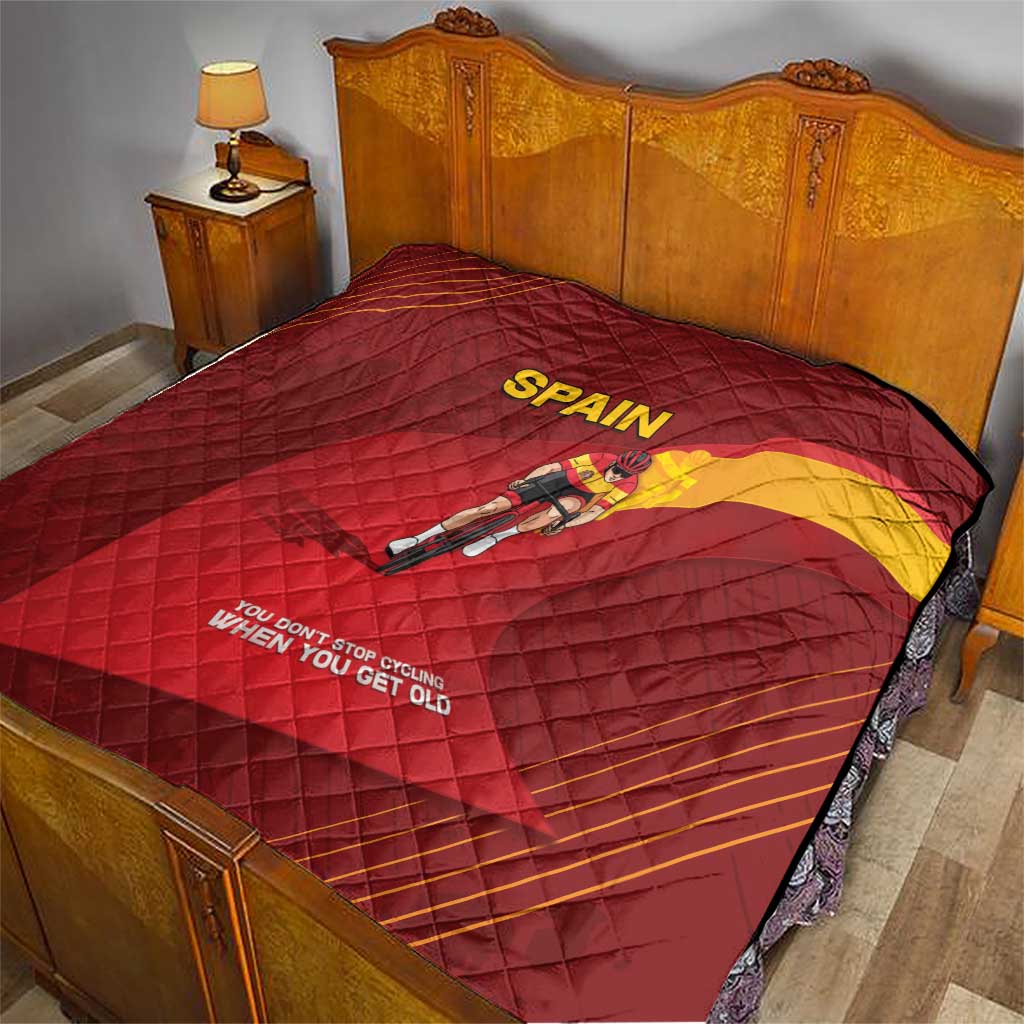 Spain Cycling Quilt You Don't Stop Cycling When You Get Old - Wonder Print Shop