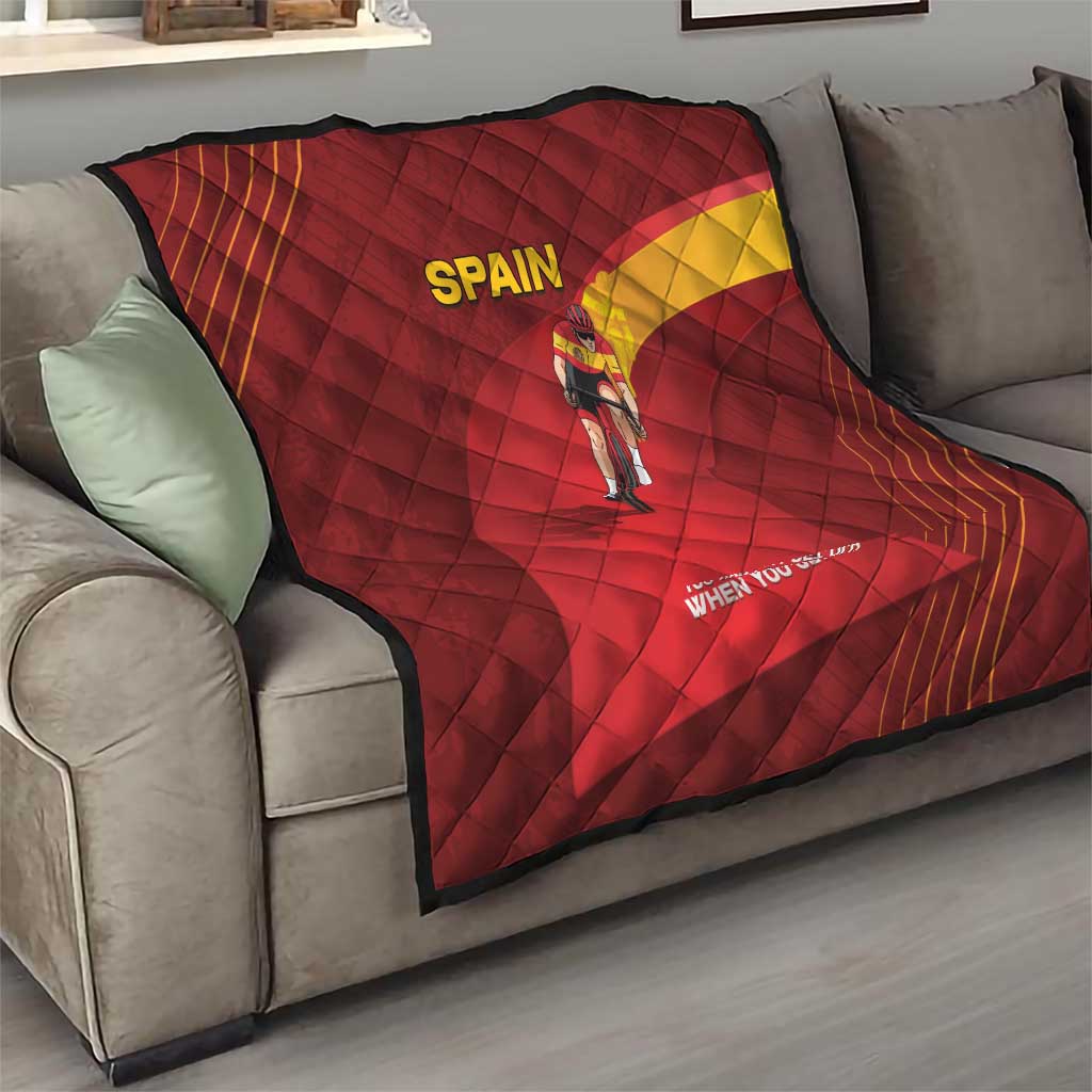 Spain Cycling Quilt You Don't Stop Cycling When You Get Old - Wonder Print Shop