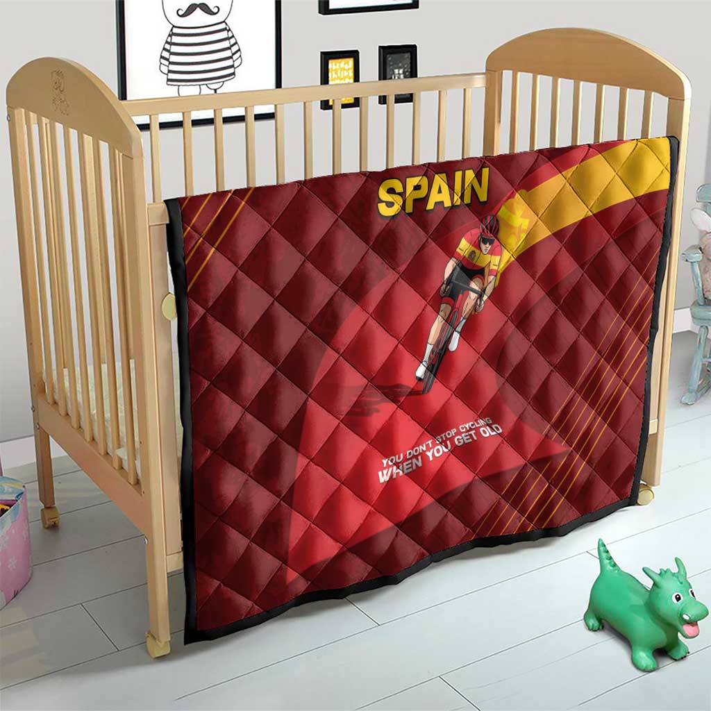 Spain Cycling Quilt You Don't Stop Cycling When You Get Old - Wonder Print Shop