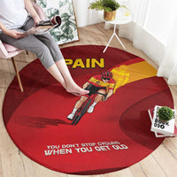Spain Cycling Round Carpet You Don't Stop Cycling When You Get Old - Wonder Print Shop