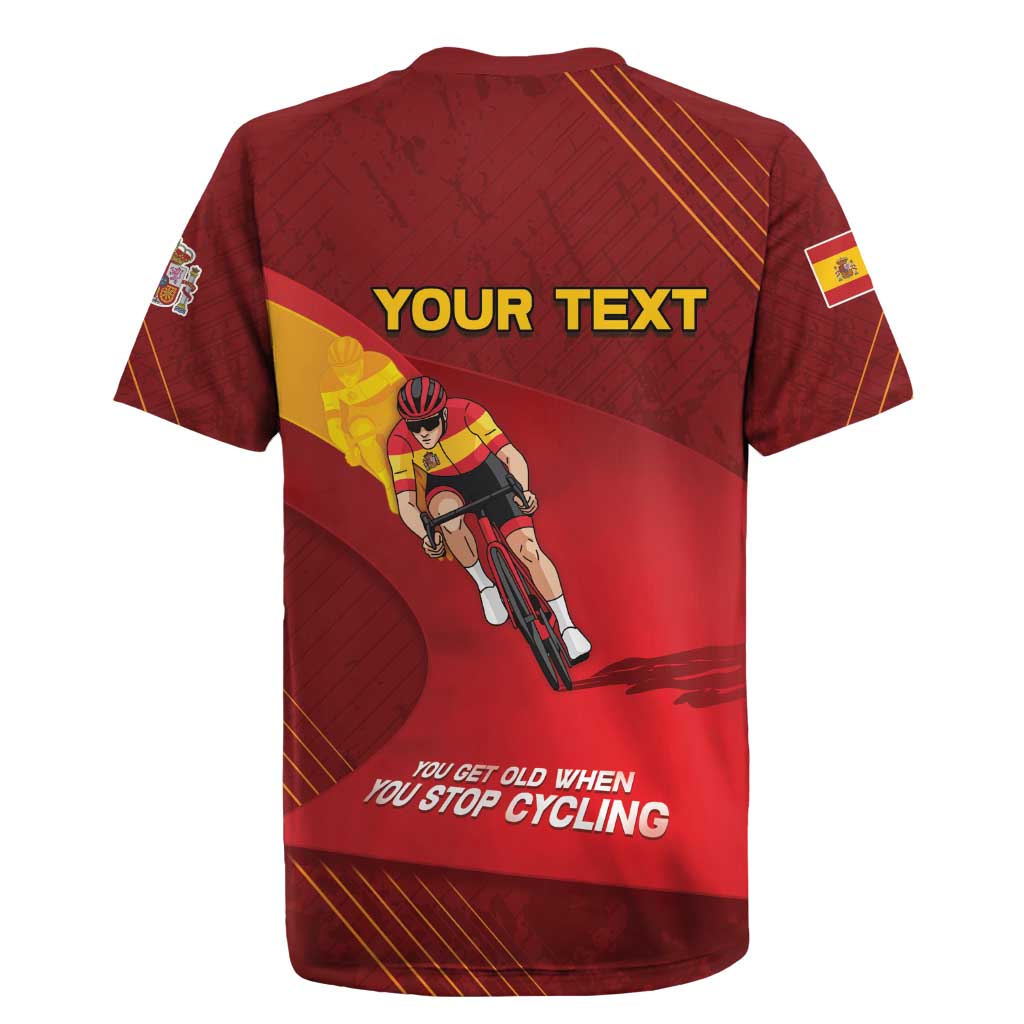 Personalized Spain Cycling Rugby Jersey You Don't Stop Cycling When You Get Old - Wonder Print Shop