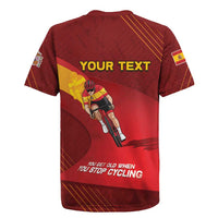 Personalized Spain Cycling Rugby Jersey You Don't Stop Cycling When You Get Old - Wonder Print Shop