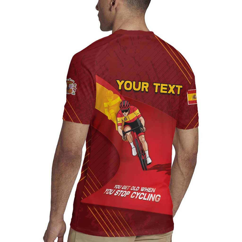 Personalized Spain Cycling Rugby Jersey You Don't Stop Cycling When You Get Old - Wonder Print Shop