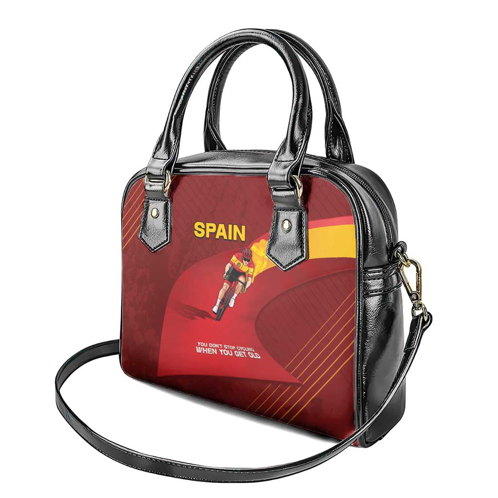 Spain Cycling Shoulder Handbag You Don't Stop Cycling When You Get Old - Wonder Print Shop