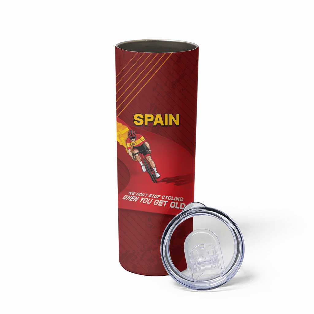 Personalized Spain Cycling Skinny Tumbler You Don't Stop Cycling When You Get Old - Wonder Print Shop