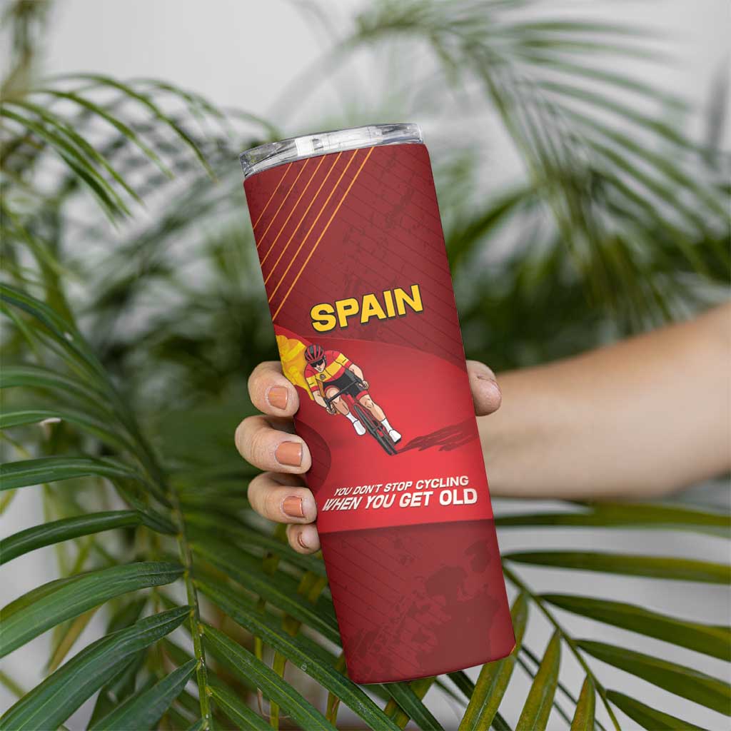 Personalized Spain Cycling Skinny Tumbler You Don't Stop Cycling When You Get Old - Wonder Print Shop