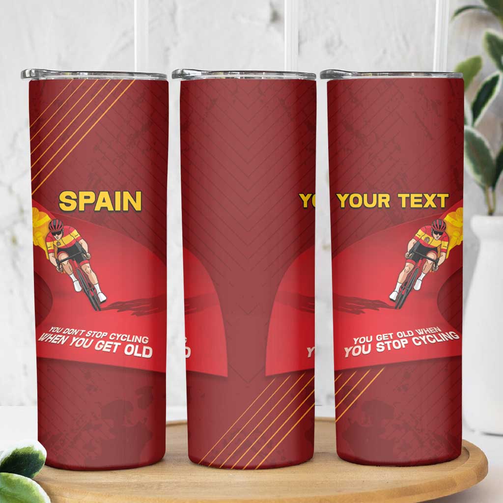 Personalized Spain Cycling Skinny Tumbler You Don't Stop Cycling When You Get Old - Wonder Print Shop