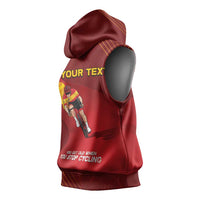 Personalized Spain Cycling Sleeveless Hoodie You Don't Stop Cycling When You Get Old - Wonder Print Shop