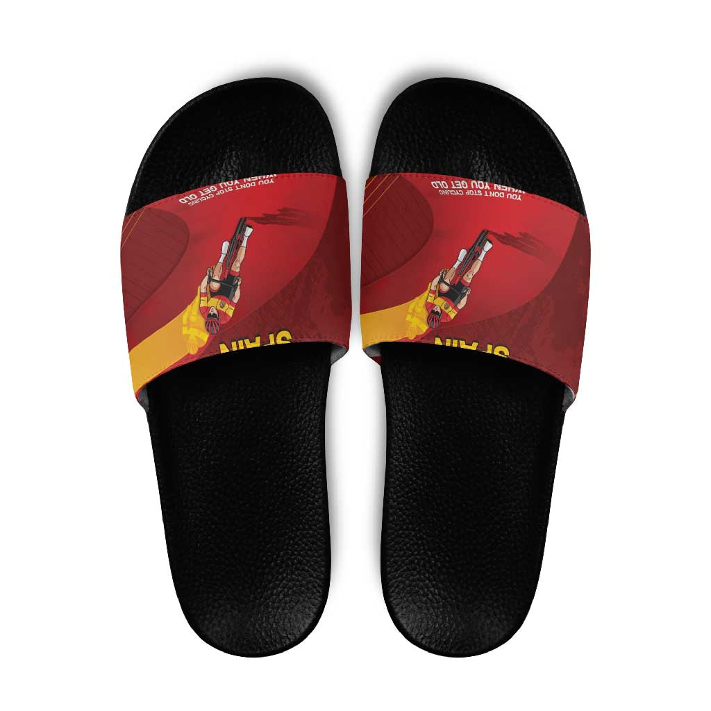 Spain Cycling Slide Sandals You Don't Stop Cycling When You Get Old - Wonder Print Shop