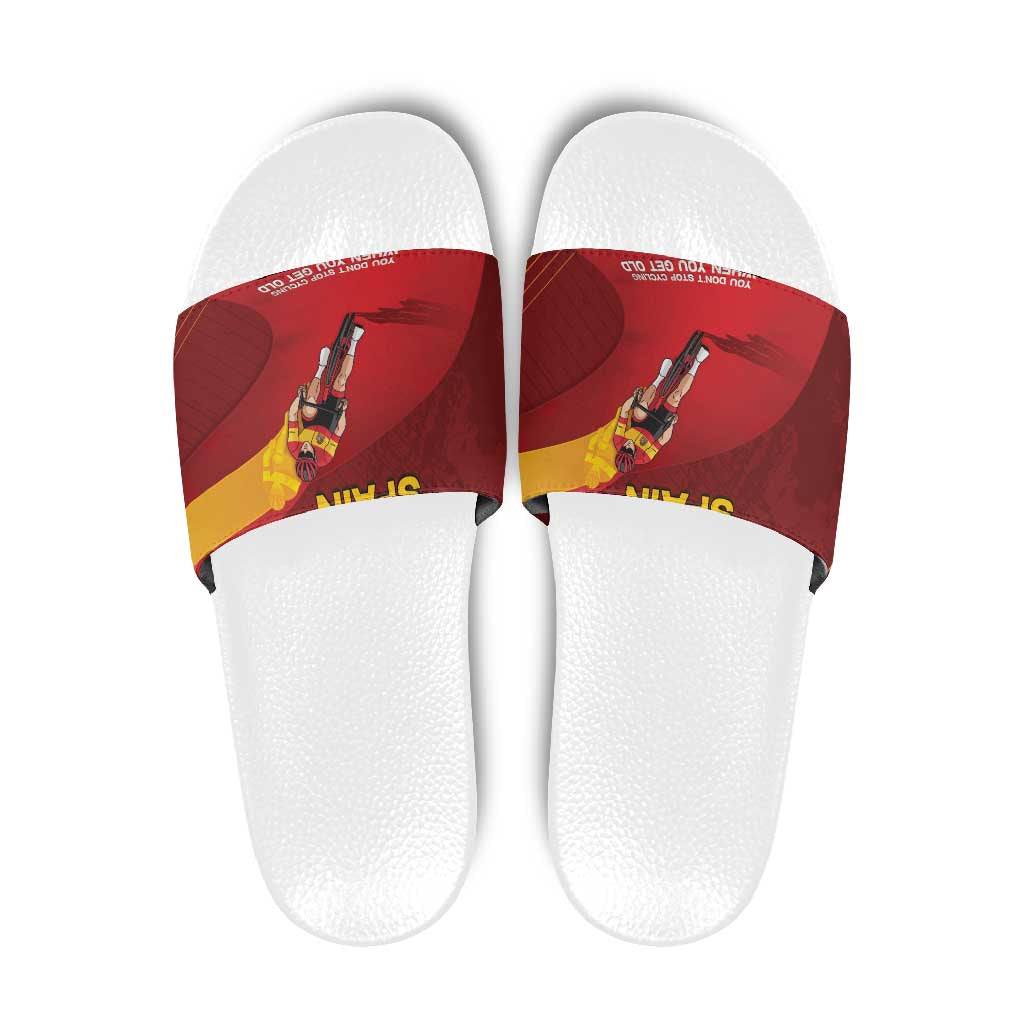 Spain Cycling Slide Sandals You Don't Stop Cycling When You Get Old - Wonder Print Shop