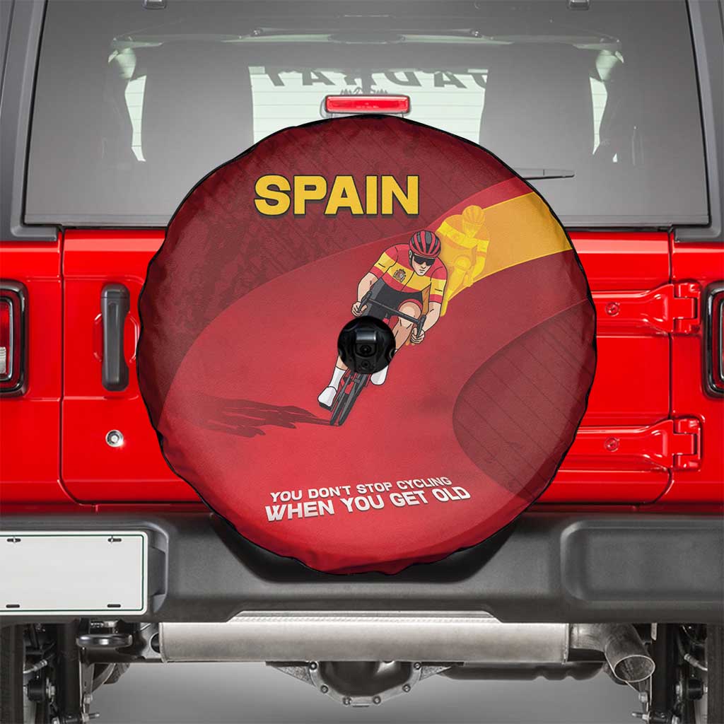 Spain Cycling Spare Tire Cover You Don't Stop Cycling When You Get Old - Wonder Print Shop
