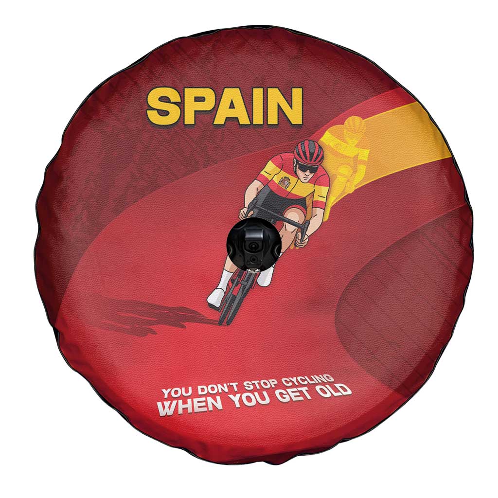 Spain Cycling Spare Tire Cover You Don't Stop Cycling When You Get Old - Wonder Print Shop