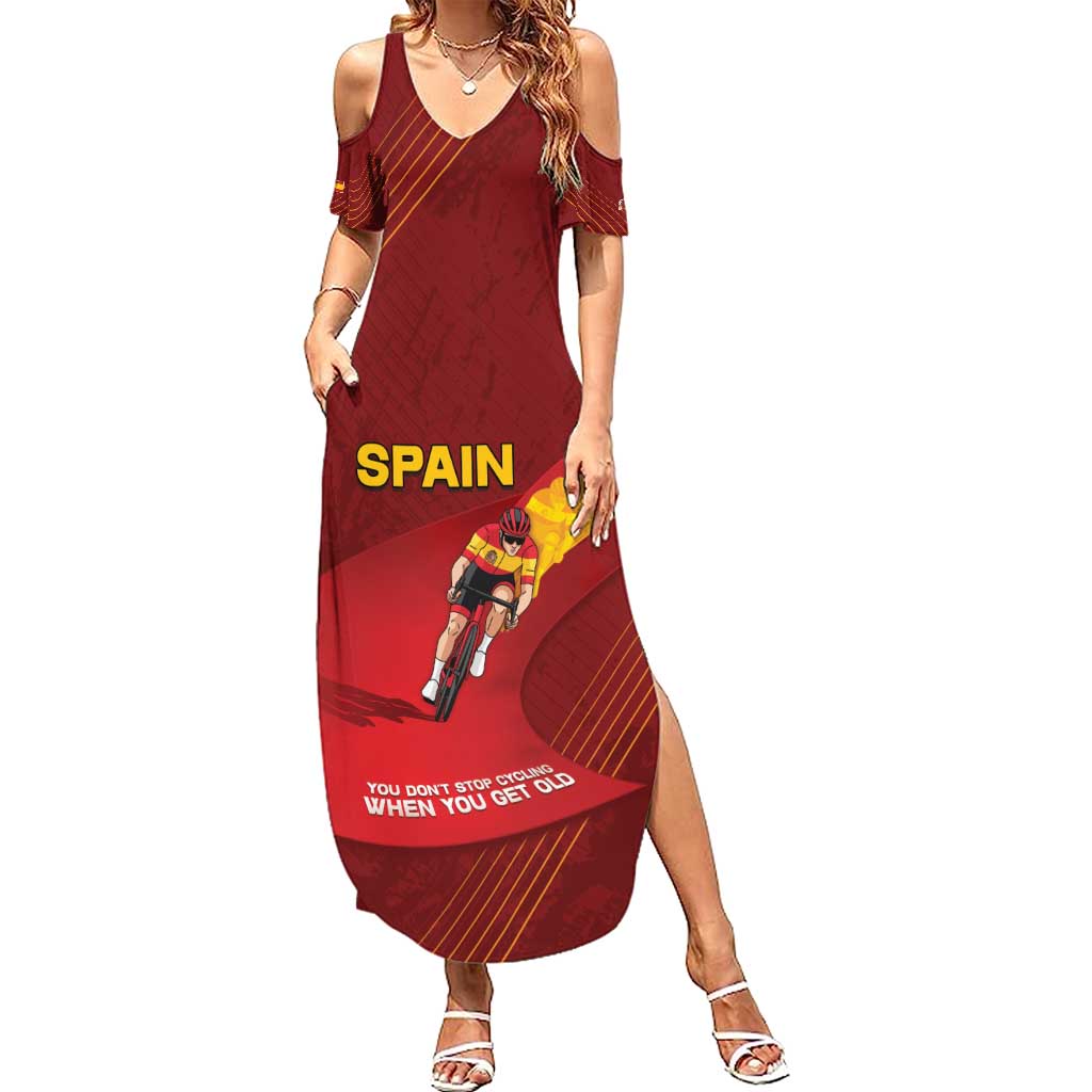 Personalized Spain Cycling Summer Maxi Dress You Don't Stop Cycling When You Get Old - Wonder Print Shop