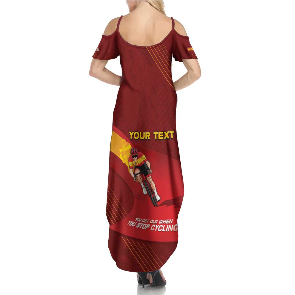 Personalized Spain Cycling Summer Maxi Dress You Don't Stop Cycling When You Get Old - Wonder Print Shop