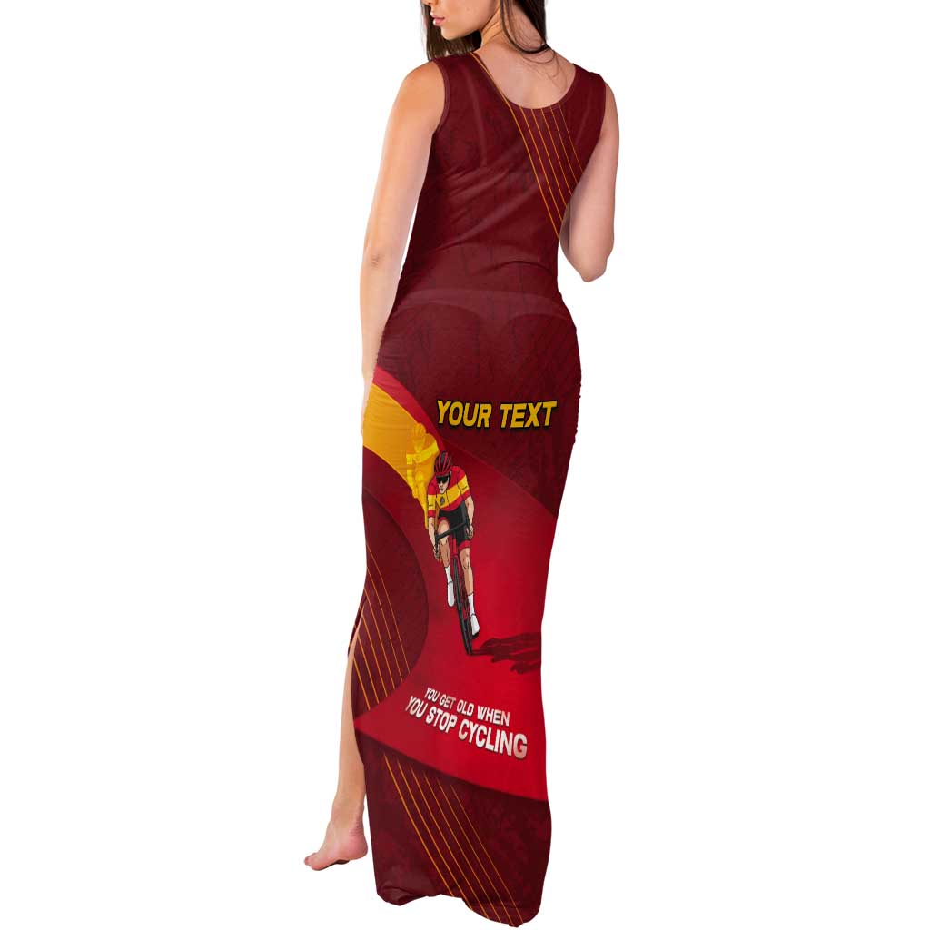 Personalized Spain Cycling Tank Maxi Dress You Don't Stop Cycling When You Get Old - Wonder Print Shop