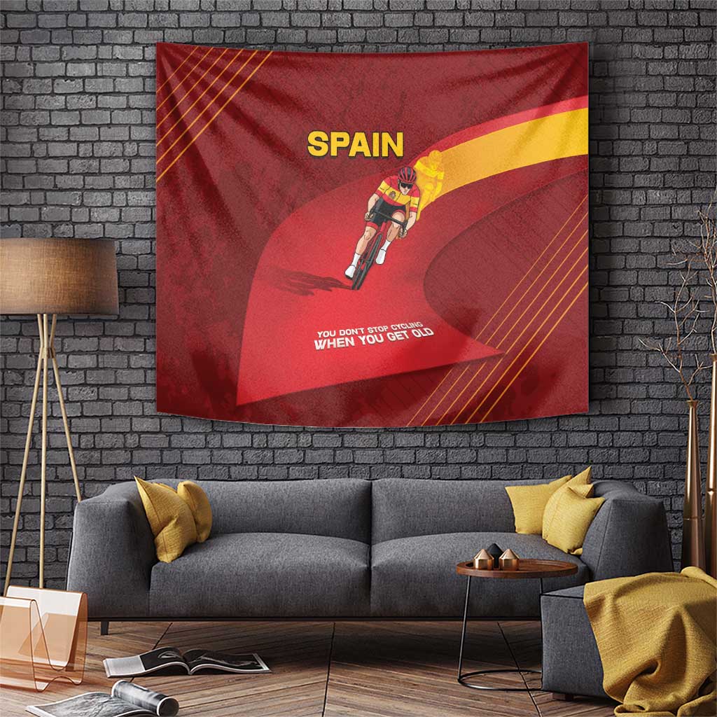 Spain Cycling Tapestry You Don't Stop Cycling When You Get Old - Wonder Print Shop