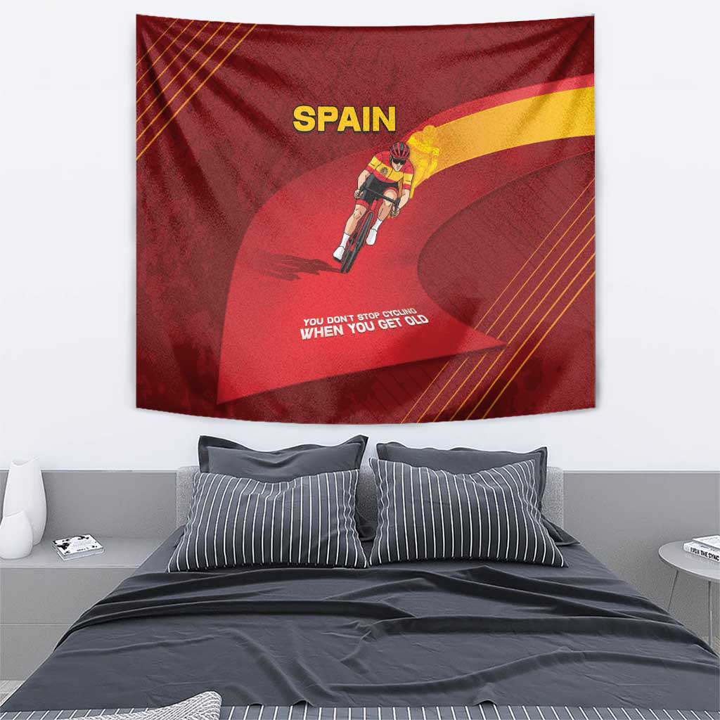 Spain Cycling Tapestry You Don't Stop Cycling When You Get Old - Wonder Print Shop