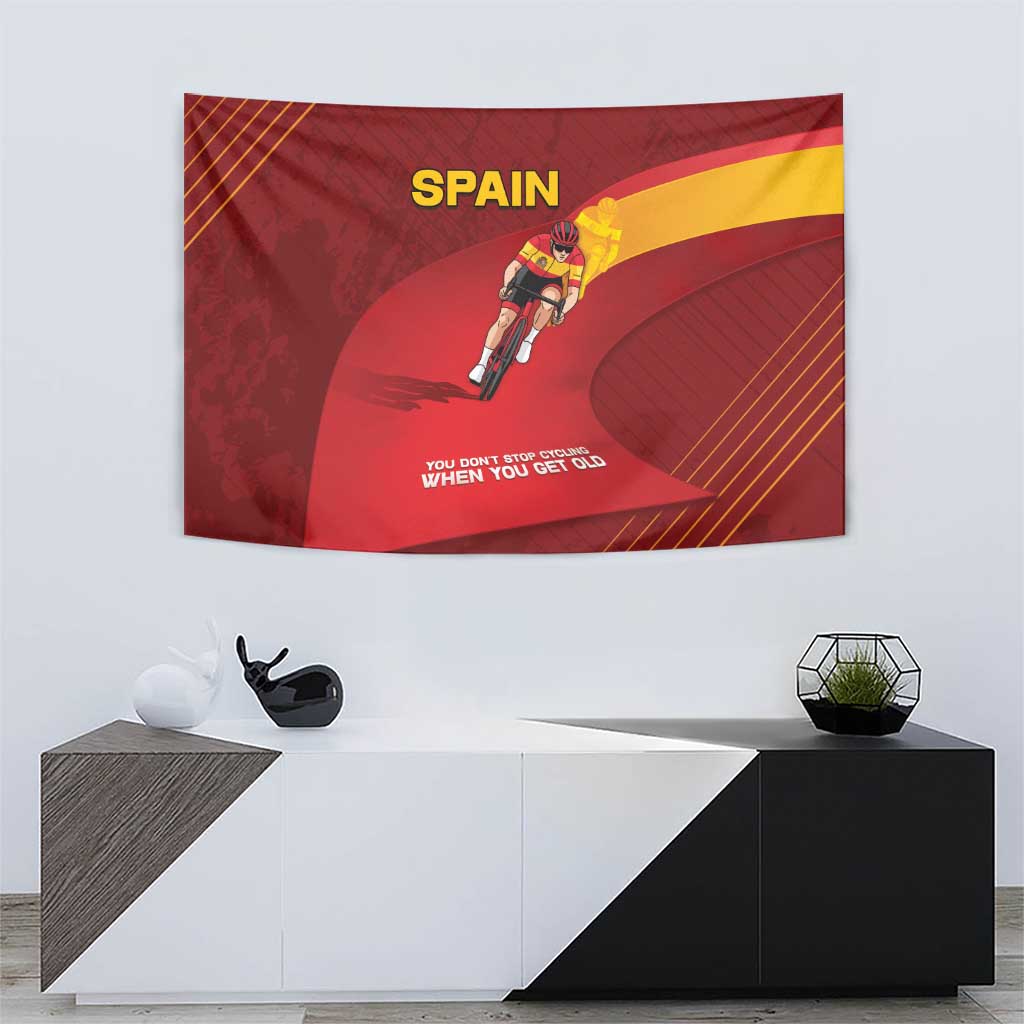 Spain Cycling Tapestry You Don't Stop Cycling When You Get Old - Wonder Print Shop