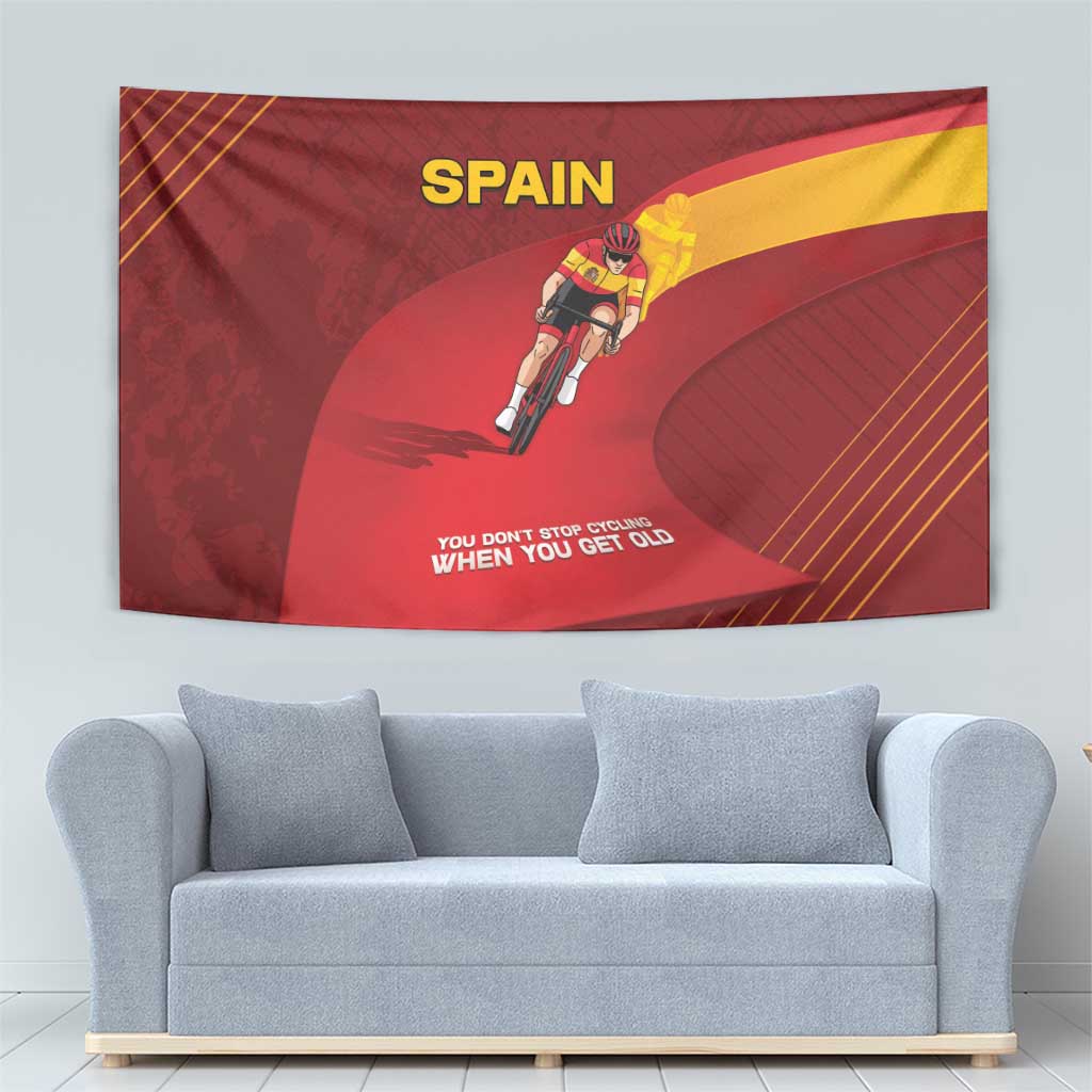 Spain Cycling Tapestry You Don't Stop Cycling When You Get Old - Wonder Print Shop