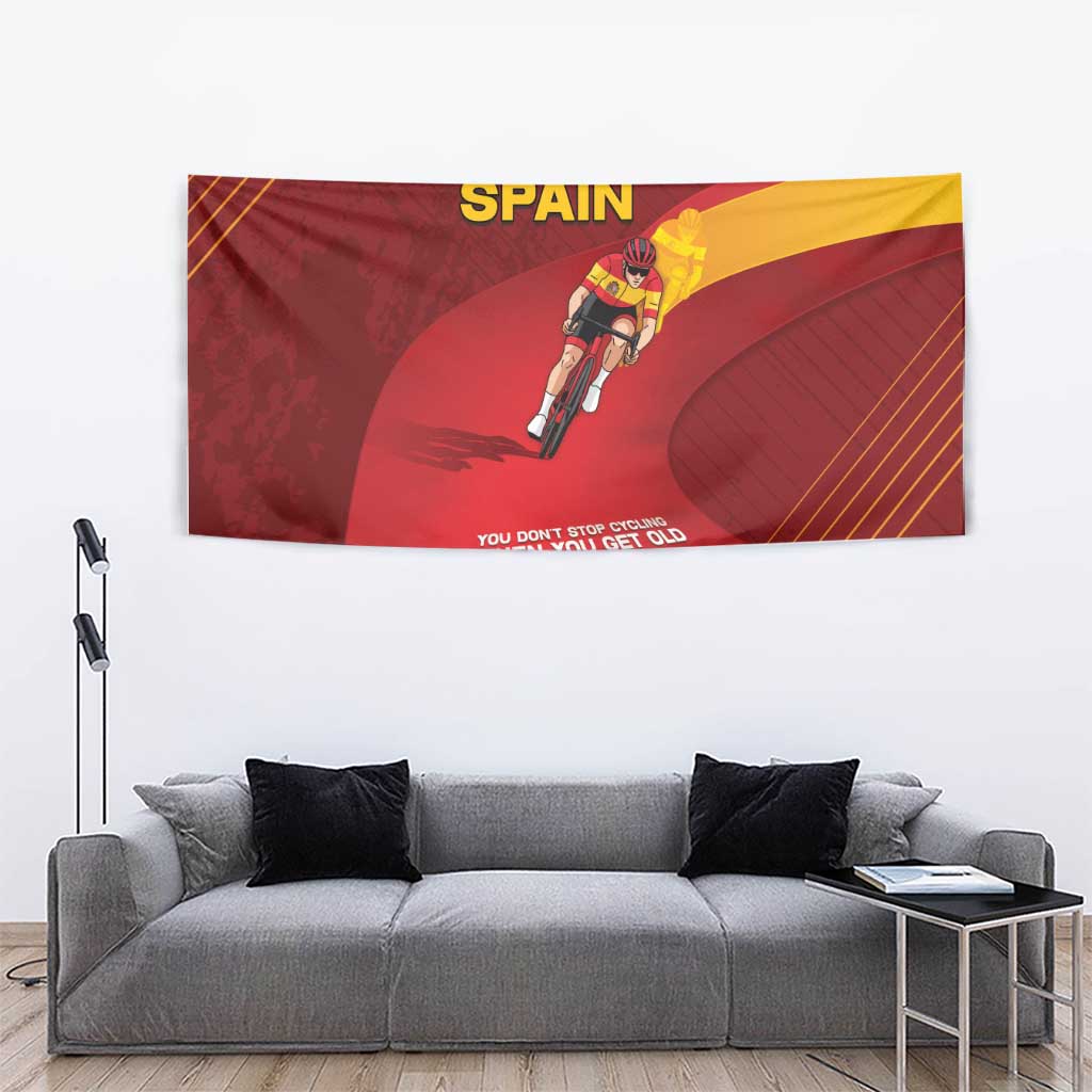 Spain Cycling Tapestry You Don't Stop Cycling When You Get Old - Wonder Print Shop