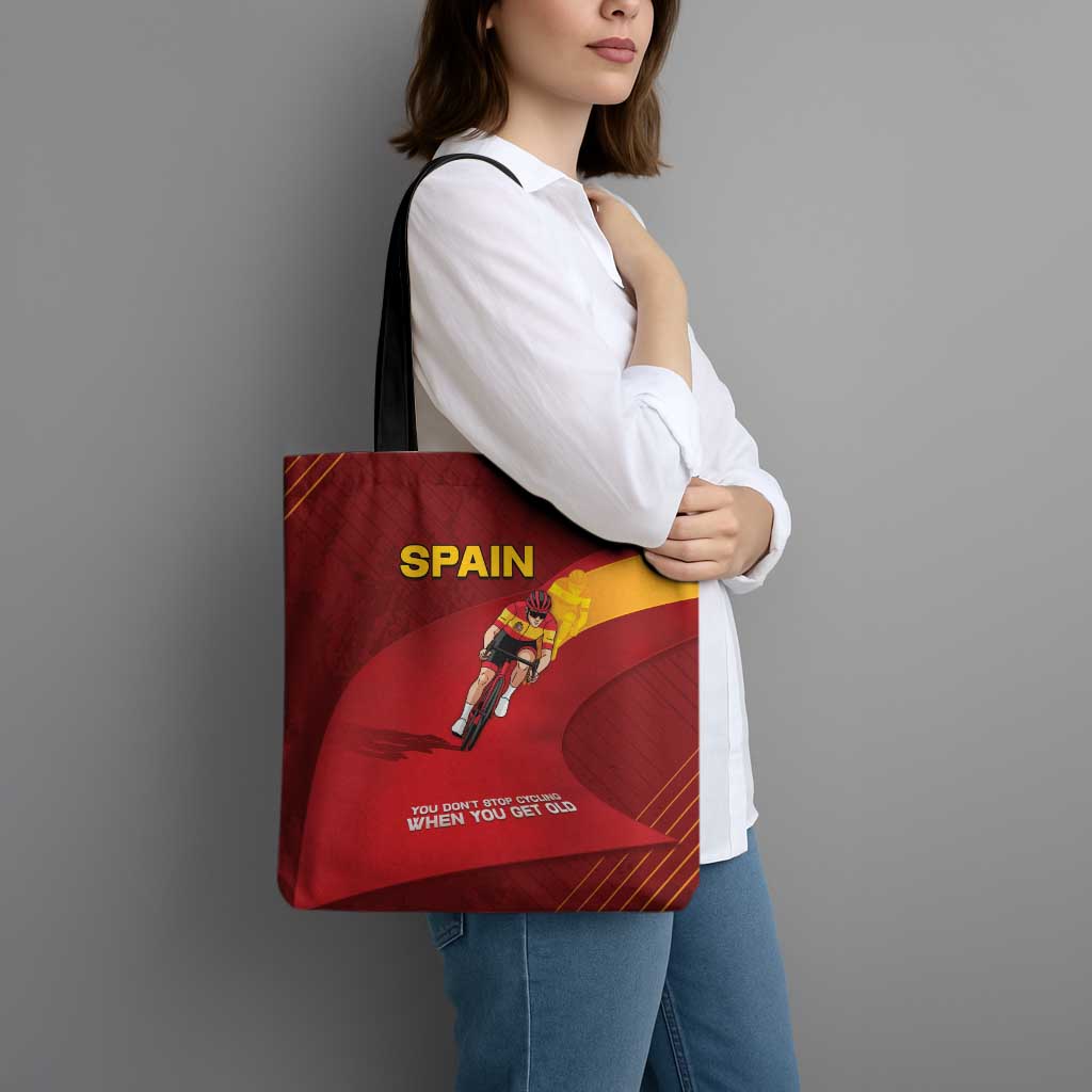 Spain Cycling Tote Bag You Don't Stop Cycling When You Get Old - Wonder Print Shop