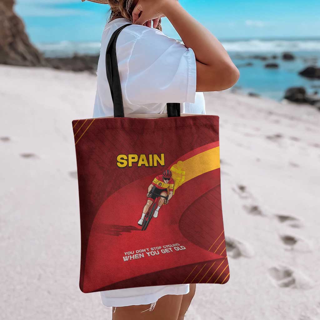 Spain Cycling Tote Bag You Don't Stop Cycling When You Get Old - Wonder Print Shop