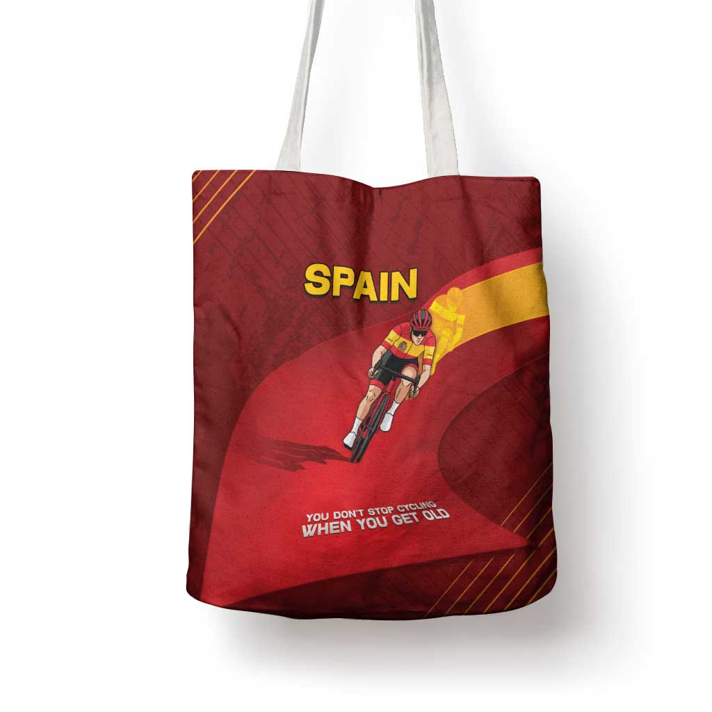 Spain Cycling Tote Bag You Don't Stop Cycling When You Get Old - Wonder Print Shop