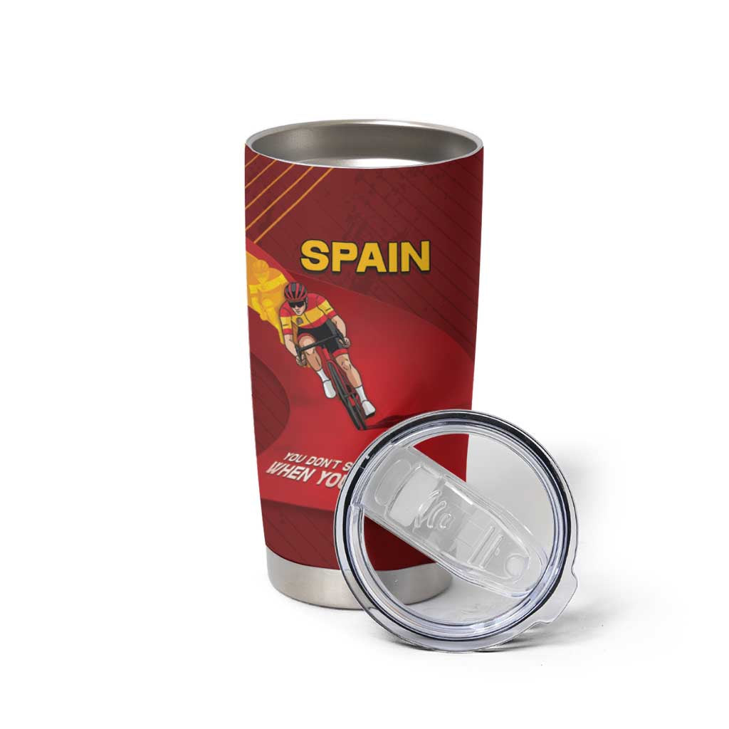 Personalized Spain Cycling Tumbler Cup You Don't Stop Cycling When You Get Old - Wonder Print Shop