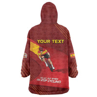 Personalized Spain Cycling Wearable Blanket Hoodie You Don't Stop Cycling When You Get Old - Wonder Print Shop