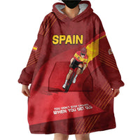 Personalized Spain Cycling Wearable Blanket Hoodie You Don't Stop Cycling When You Get Old - Wonder Print Shop