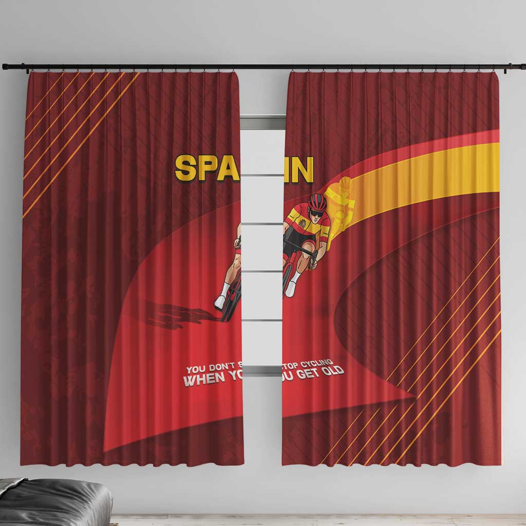 Spain Cycling Window Curtain You Don't Stop Cycling When You Get Old - Wonder Print Shop