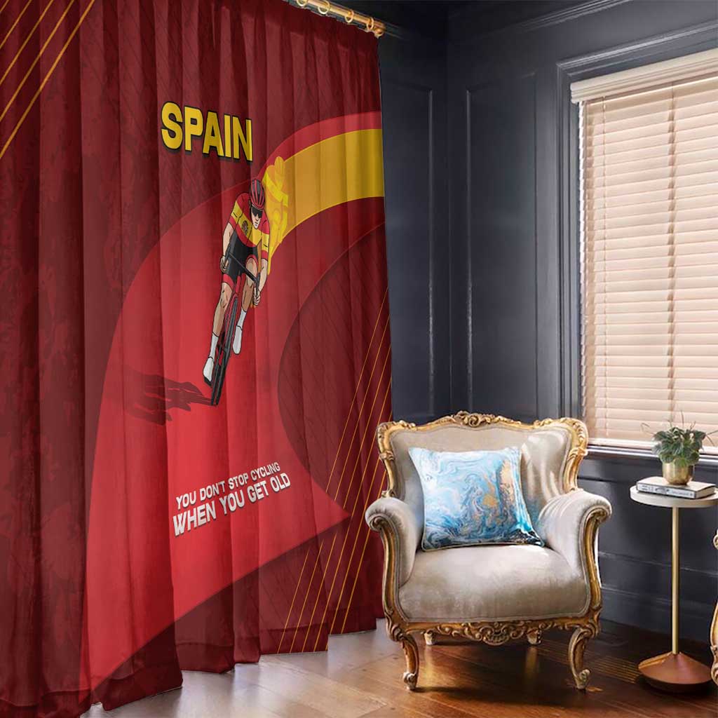 Spain Cycling Window Curtain You Don't Stop Cycling When You Get Old - Wonder Print Shop