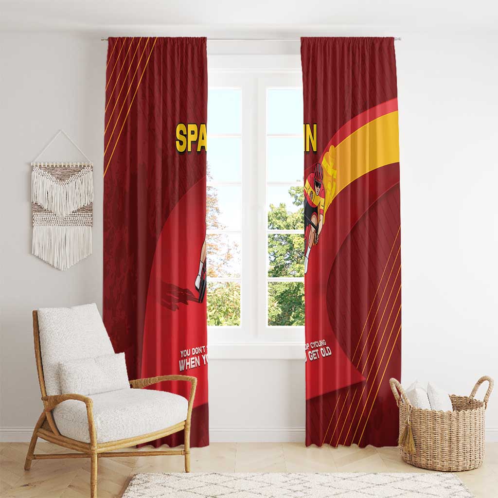 Spain Cycling Window Curtain You Don't Stop Cycling When You Get Old - Wonder Print Shop