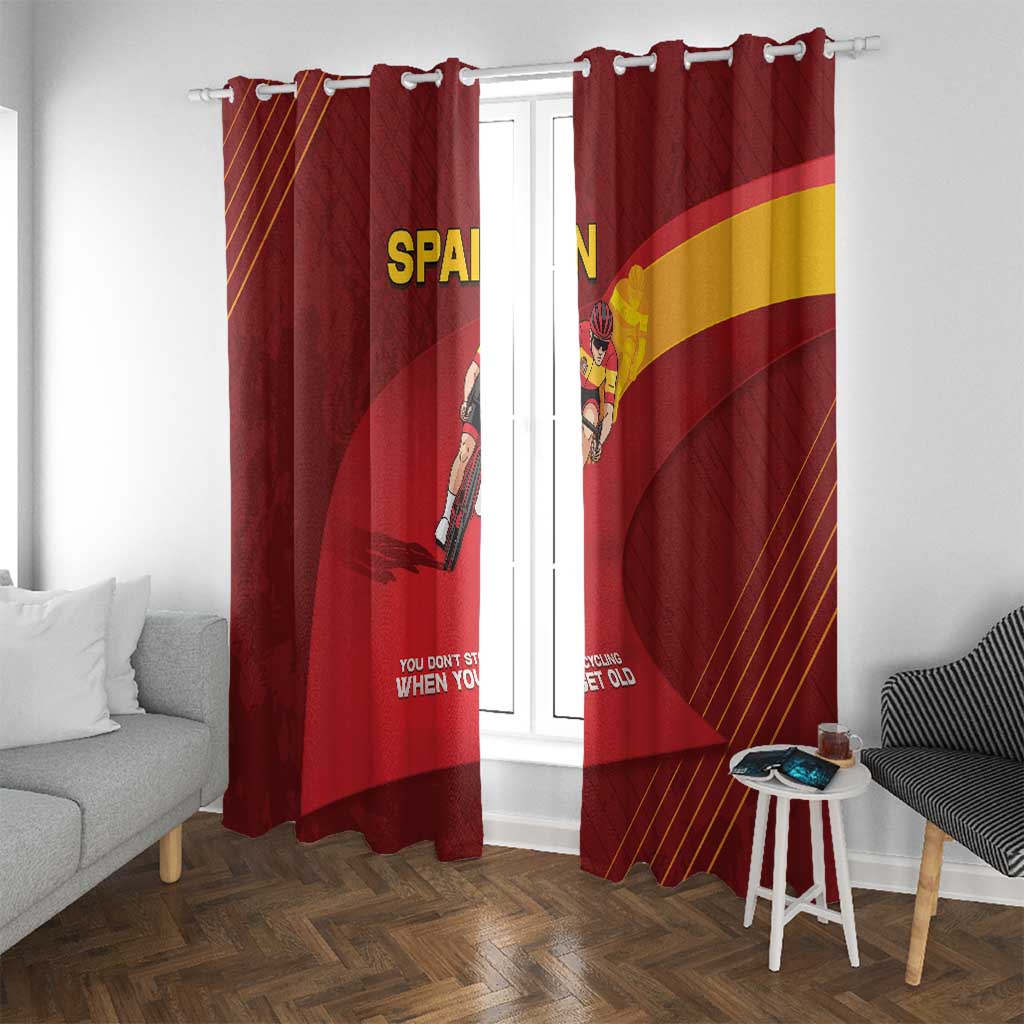 Spain Cycling Window Curtain You Don't Stop Cycling When You Get Old - Wonder Print Shop