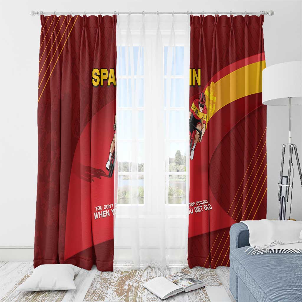 Spain Cycling Window Curtain You Don't Stop Cycling When You Get Old - Wonder Print Shop