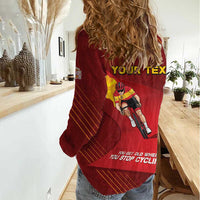 Personalized Spain Cycling Women Casual Shirt You Don't Stop Cycling When You Get Old - Wonder Print Shop