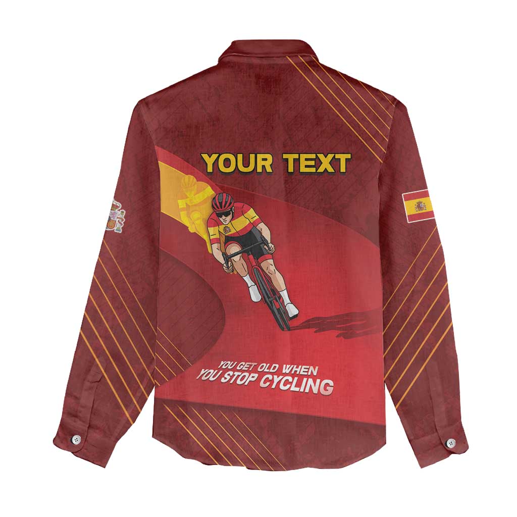Personalized Spain Cycling Women Casual Shirt You Don't Stop Cycling When You Get Old - Wonder Print Shop