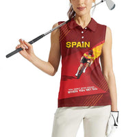 Personalized Spain Cycling Women Sleeveless Polo Shirt You Don't Stop Cycling When You Get Old - Wonder Print Shop